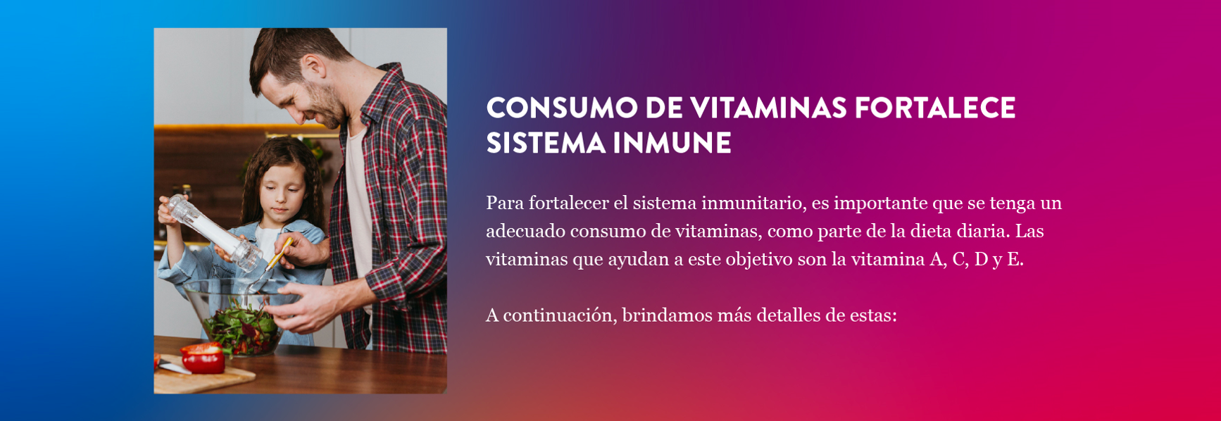 Consumo de vitaminas fortalece Consumo de vitaminas fortalece